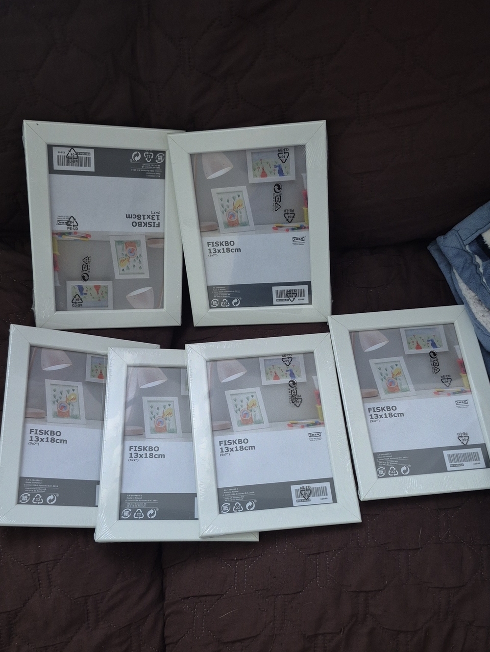 LOT OF 6 IKEA FISKBO Frame White 5x7" 902.956.63